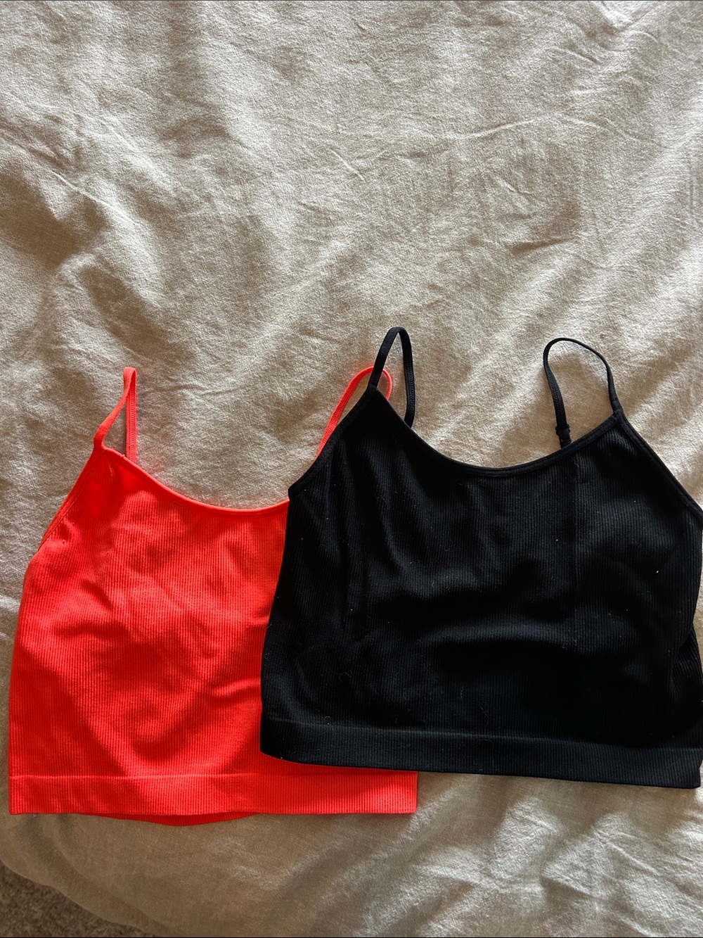 wild fable Ribbed Seamless Bandeau Duo - Black & Red